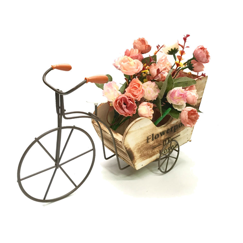 Flowerpot de Rose 3輪自転車付きの花の装飾