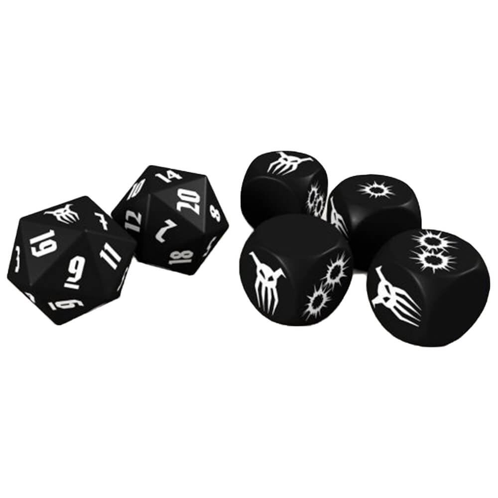 ¡Achtung! Cthulhu RPG 2d20 Set de dados de sol negro