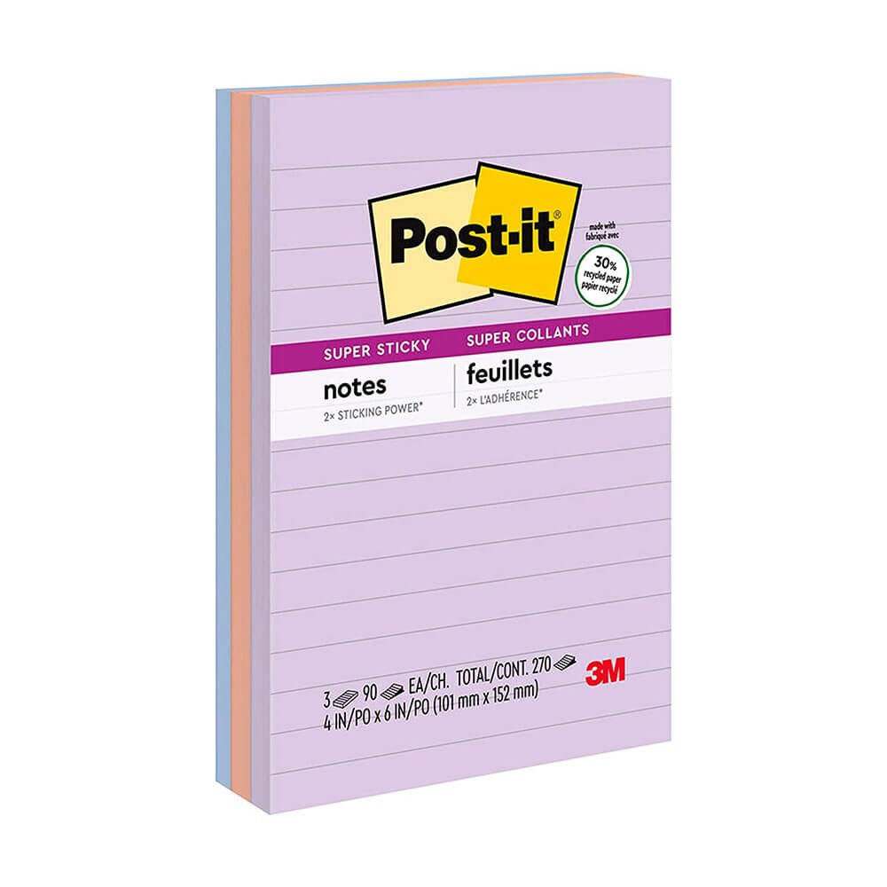 Note post-it 98x149mm assortito (3pk)