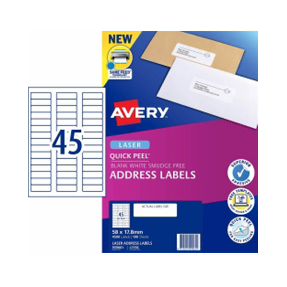 Avery Laser Address Etykieta White (100pk)