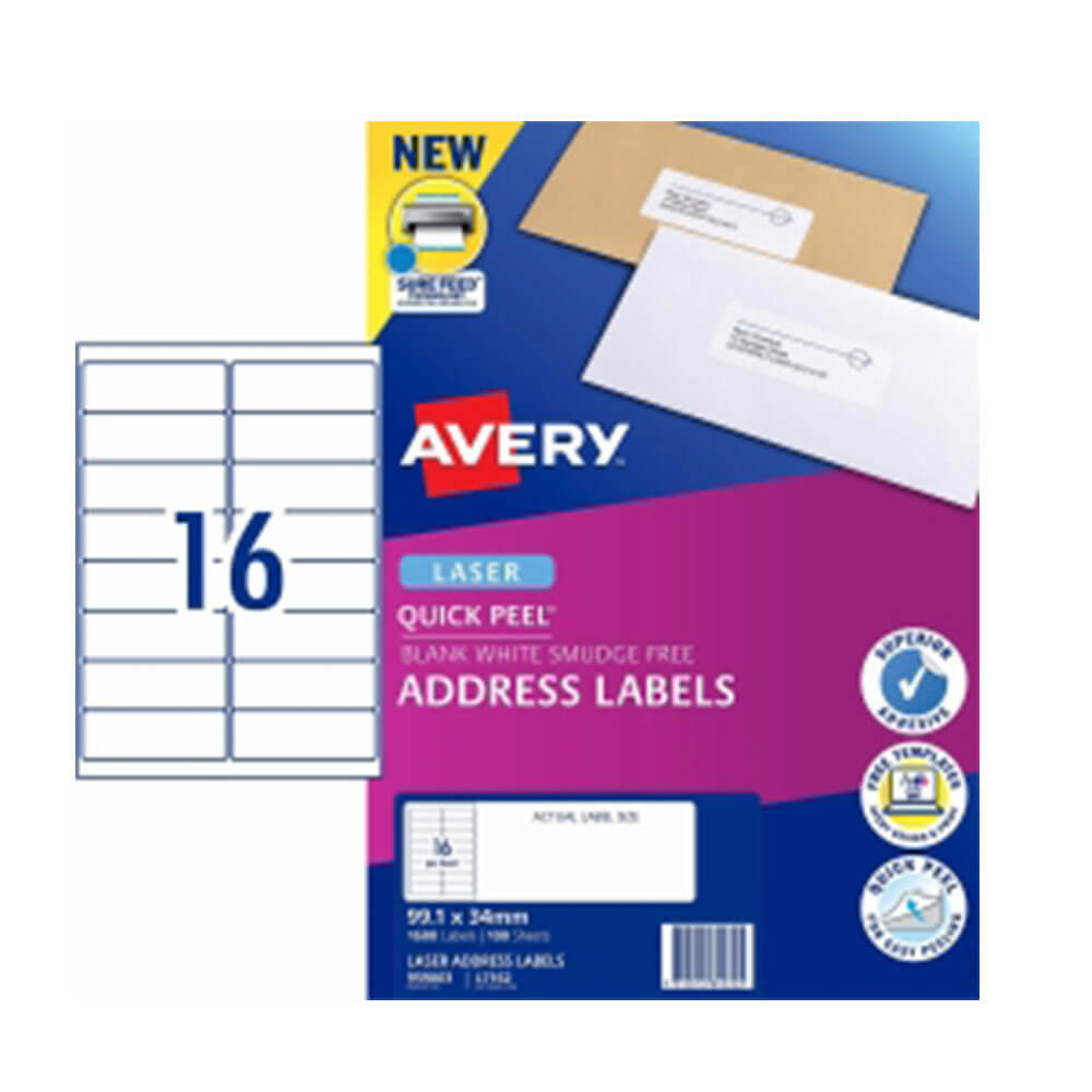 Avery Laser Address Etykieta White (100pk)