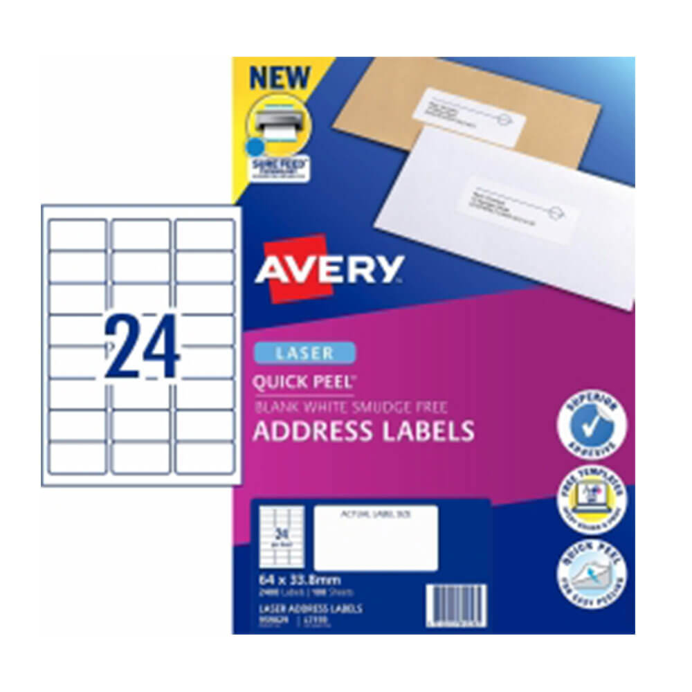 Avery Laser Address Etykieta White (100pk)