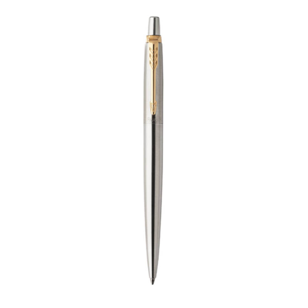 Parker Jotter Steel Gold Trim Ballpoint Point