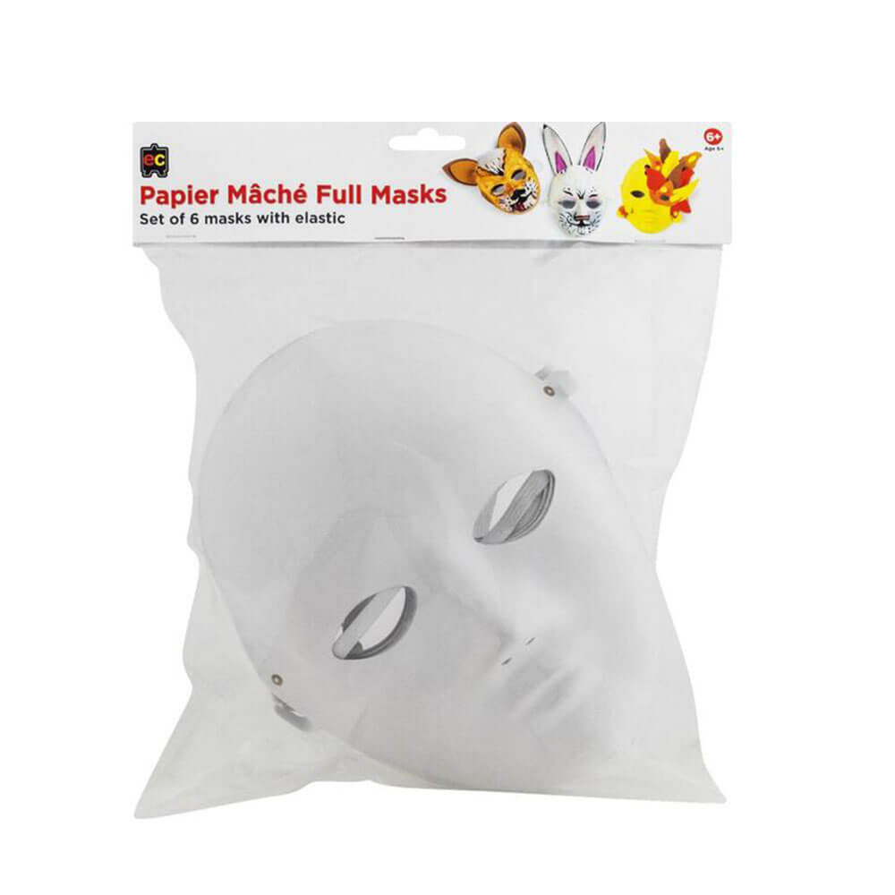 EC Paper Mache Masks 6PK