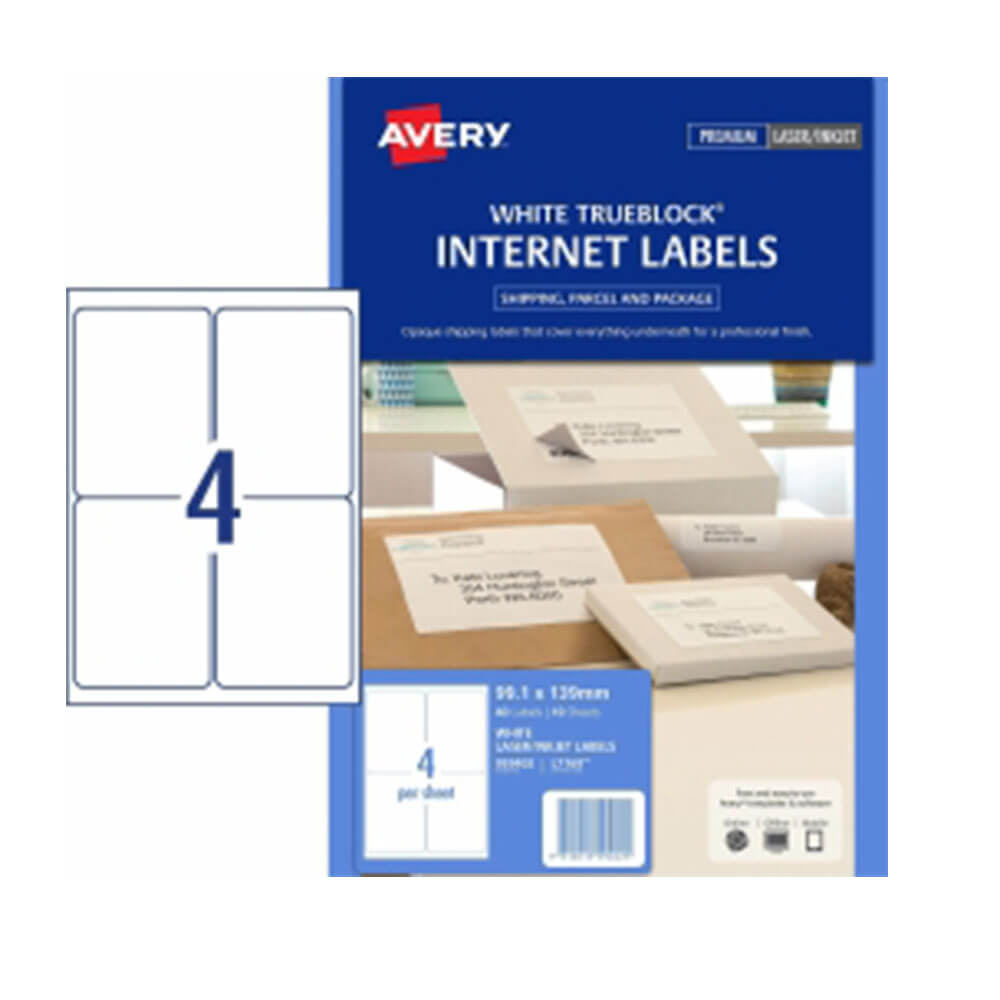 Avery Trueblock Internet Shipping Rótulo 10pk branco