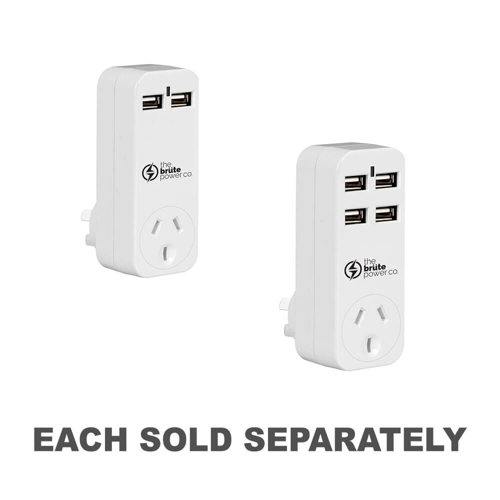 The Brute Power Co. One Socket Adaptor (White)