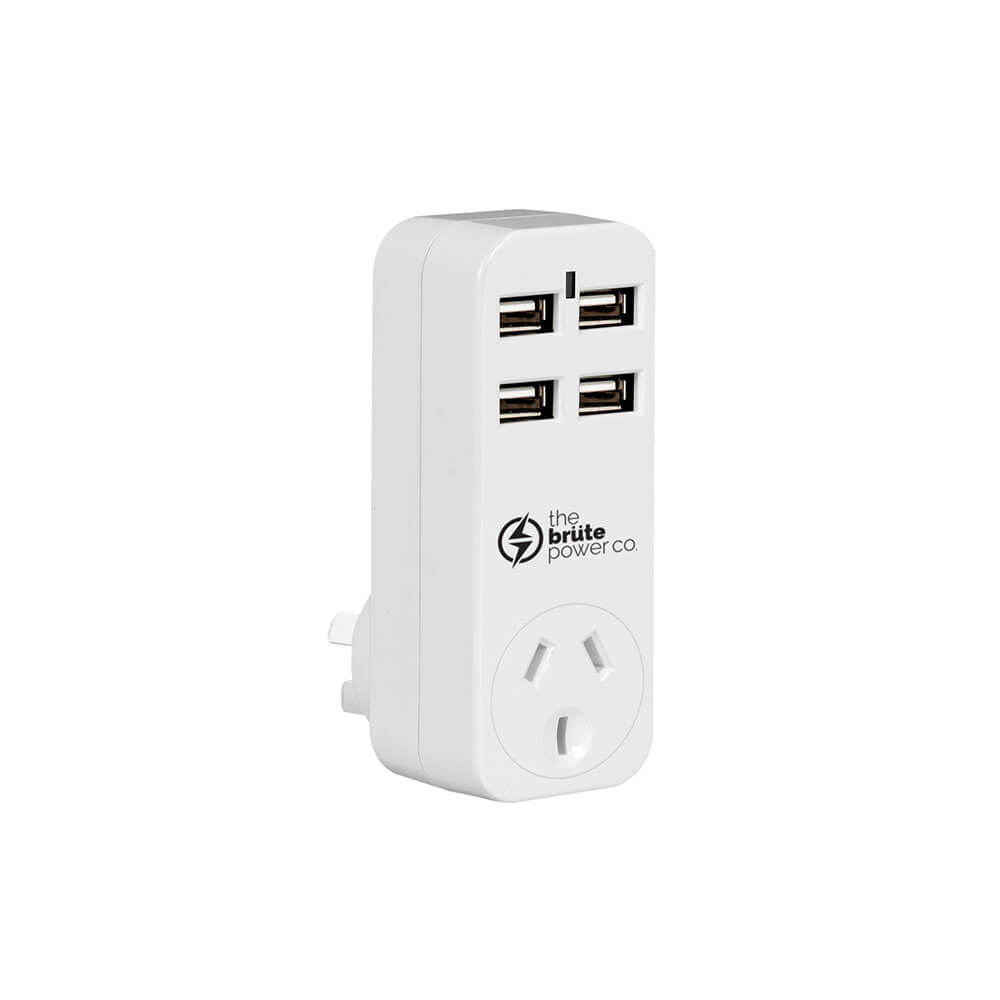 The Brute Power Co. One Socket Adapter (White)