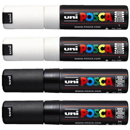 Uni Posca 4.5mm Tip Marker Assorted (4pk)