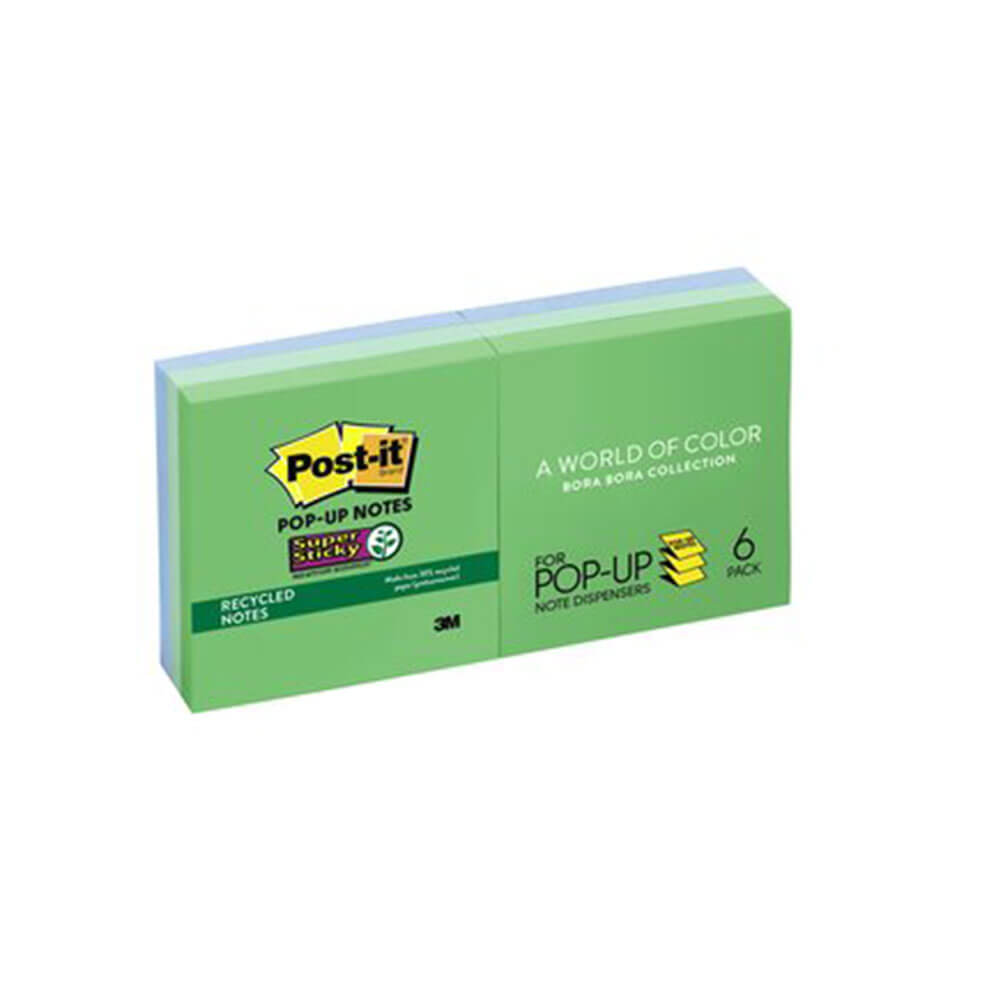 Post-it Super Sticky Pop-Up Notes 76x76mm (6pk)