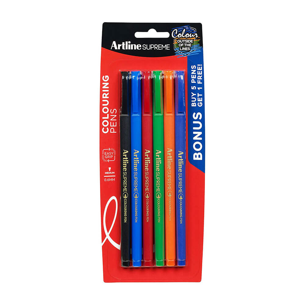 Artline Supreme Fineline Pen 0,6 mm (6pk)