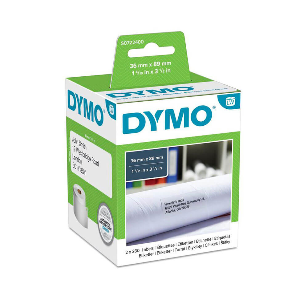 Dymo labelwriter adresse etiket hvidt (2 ruller)