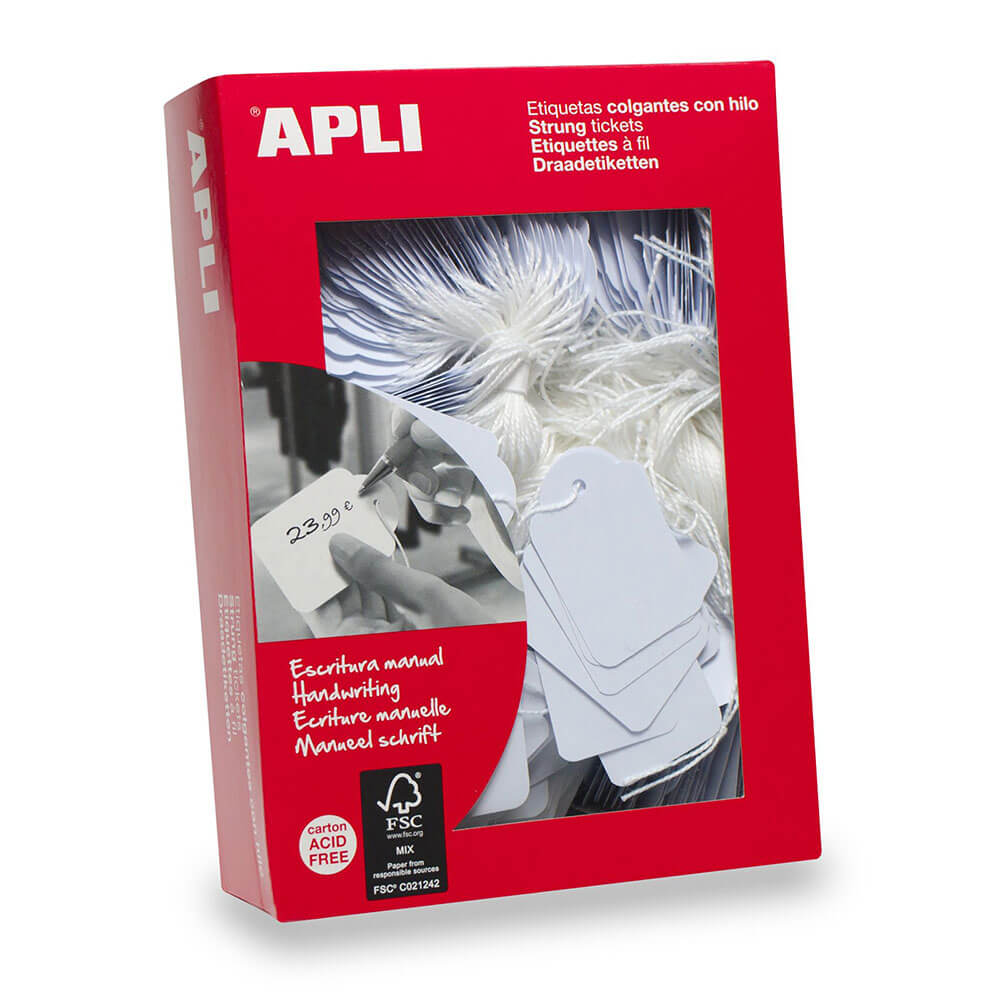 Apli merchandising tags hvid 1000pk