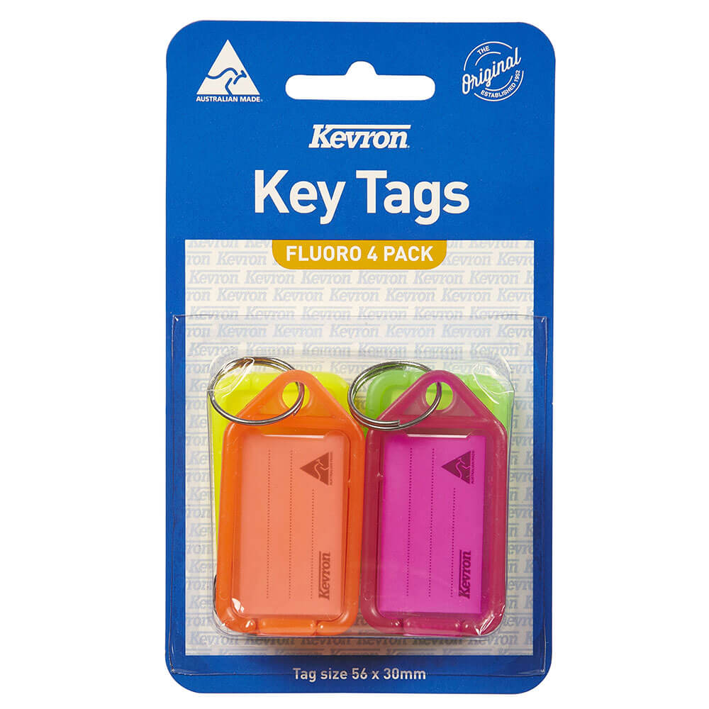 Kevron Key Taggar 4PK (56x30mm)