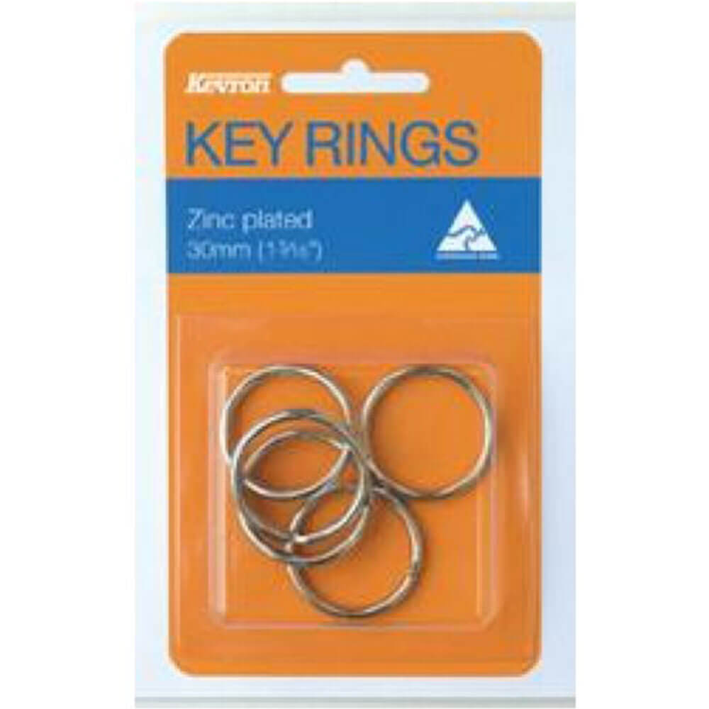 Kevron Key Rings 5pk (zinkbelagt)