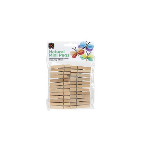 EC Wooden Mini Pegs 48mm (30pk)