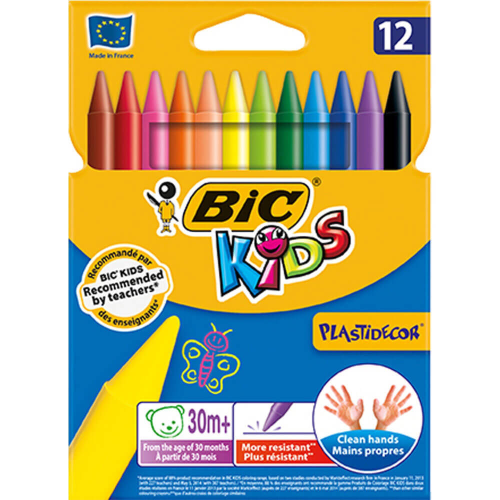 BIC KIDS Plastidecor Crayons (12pk)