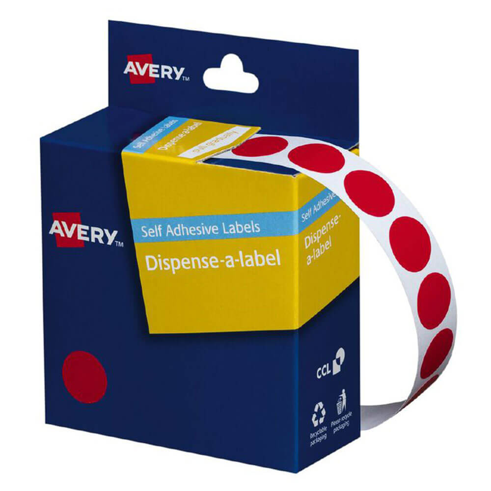 Avery selvklebende dotetiketter 14mm (1050pcs)