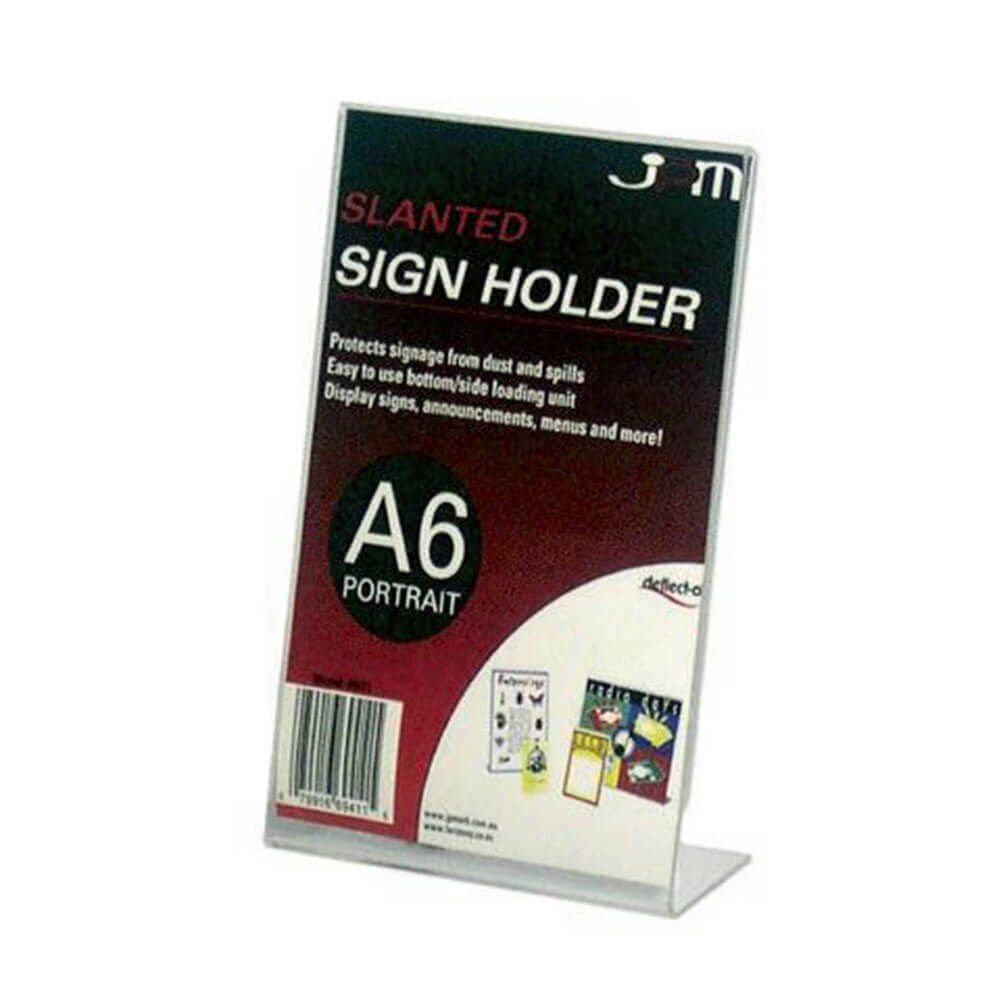 Deflecto Slanted Portrait Single Sign Holder