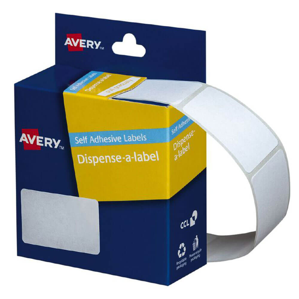 Avery selvklebende etiketter (hvitt)