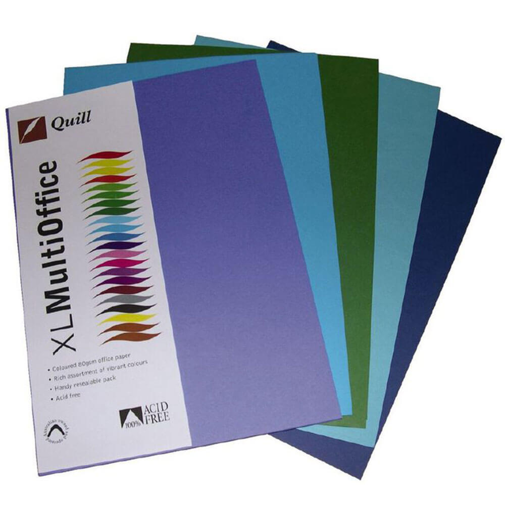 Quill MultiOffice Paper 100pk 80GSM A4 (Assortered)