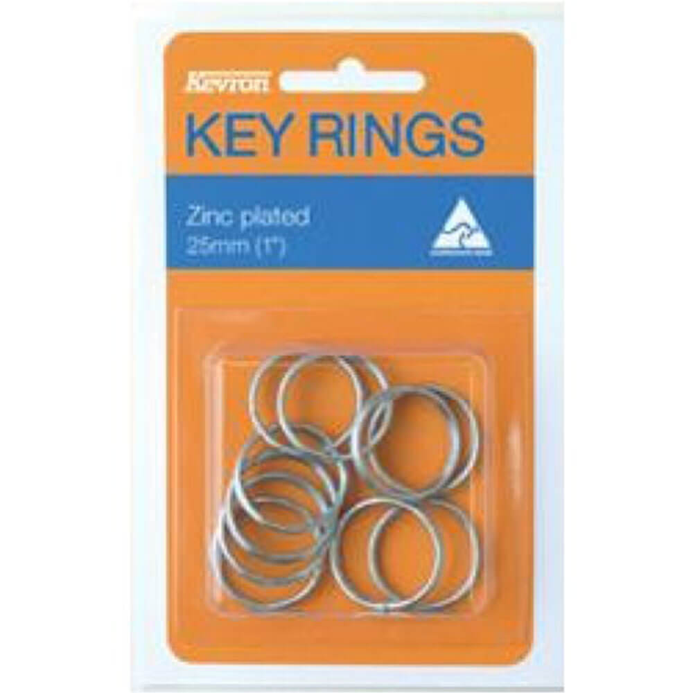 Kevron -sleutelringen 10pk (zinkverplated)