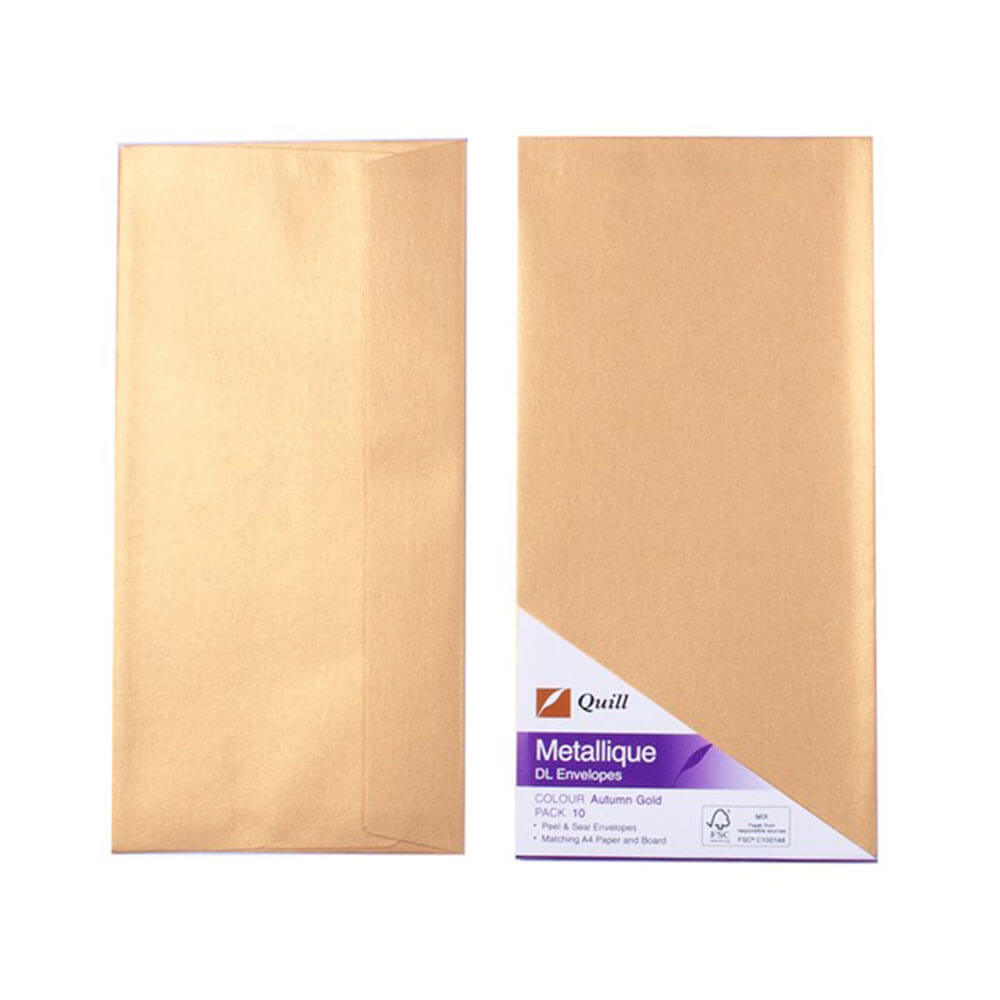 Quill Metallique Enveloppes 10pk (DL)