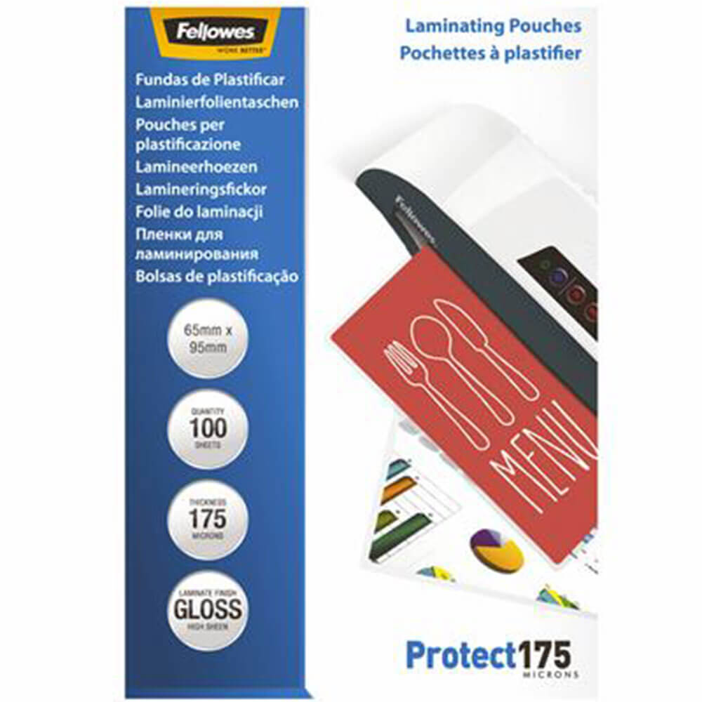 Fellowes laminering af poser 175 mikron (100pk)