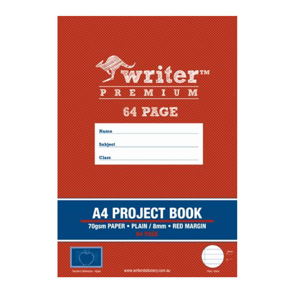 Writer Premium Plain & Ruled Project Book 8mm A4