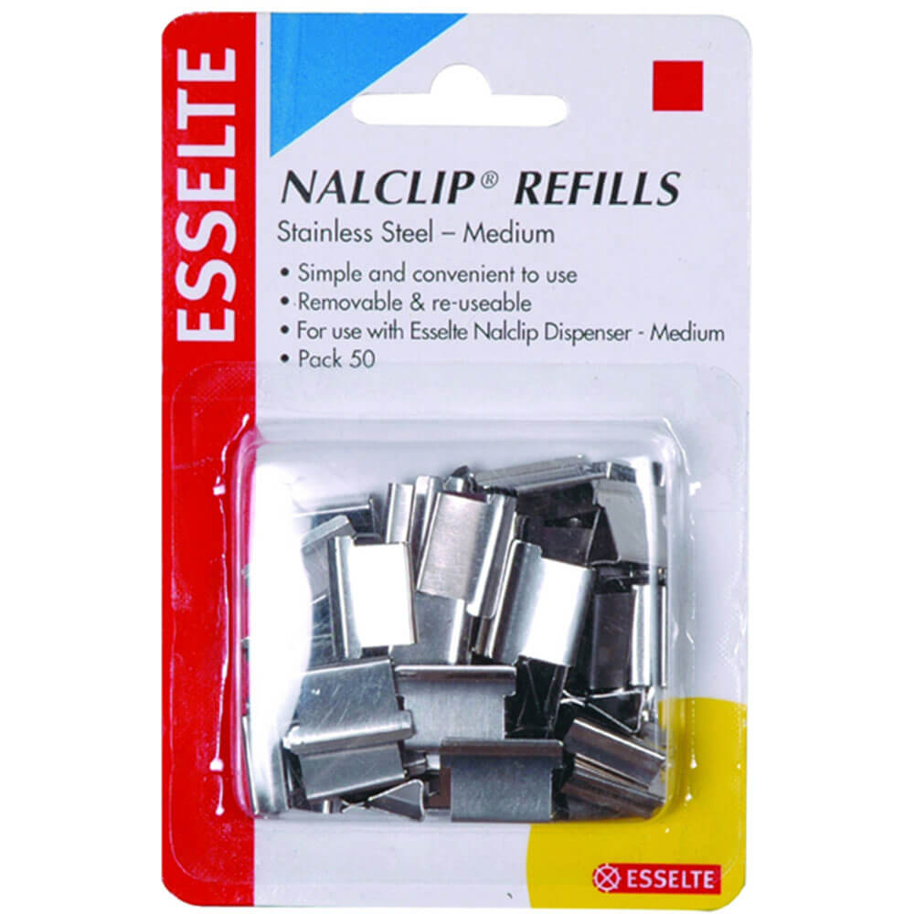 Recharges nalclip en acier inoxydable Esselte